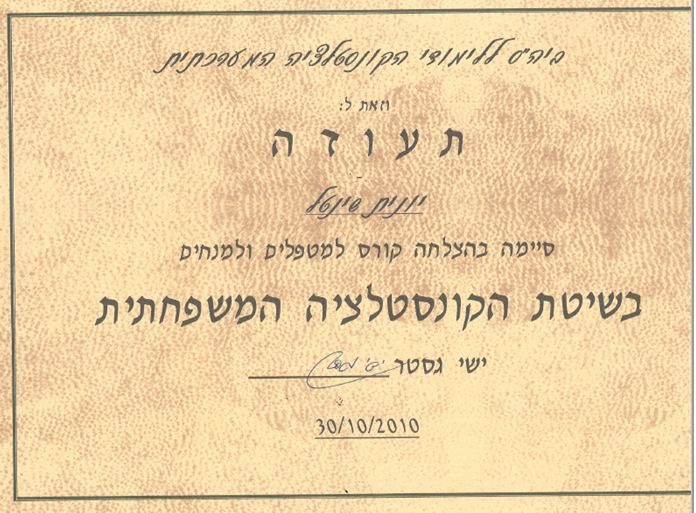 קונסטלציה משפחתית אוקטובר 2010
